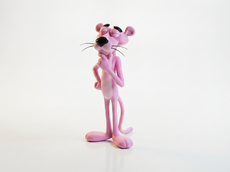 Pink Panther Thinking Pose Figurine 3D Printable