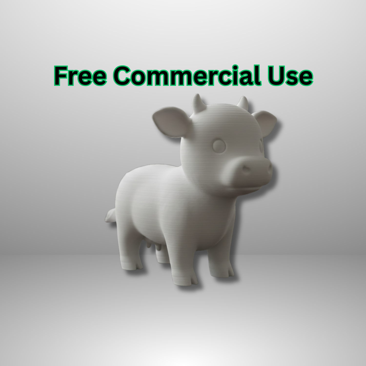 Cute Baby Cow Figure