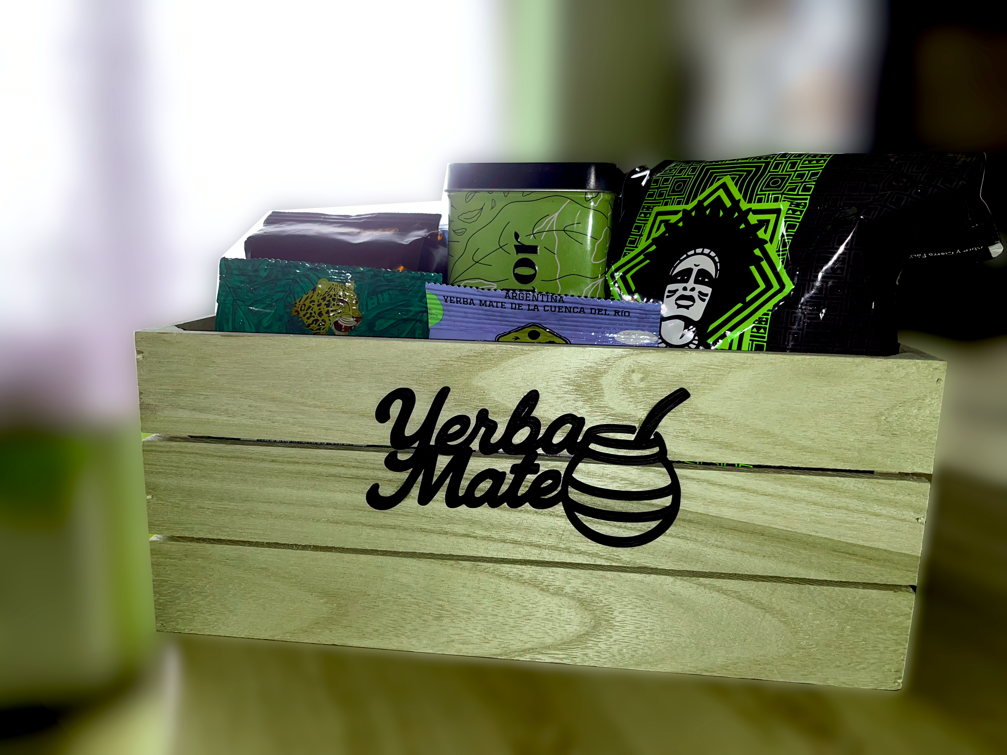 Yerba Mate 3D Box Sign – Decorative Label for Wooden Crate / Container