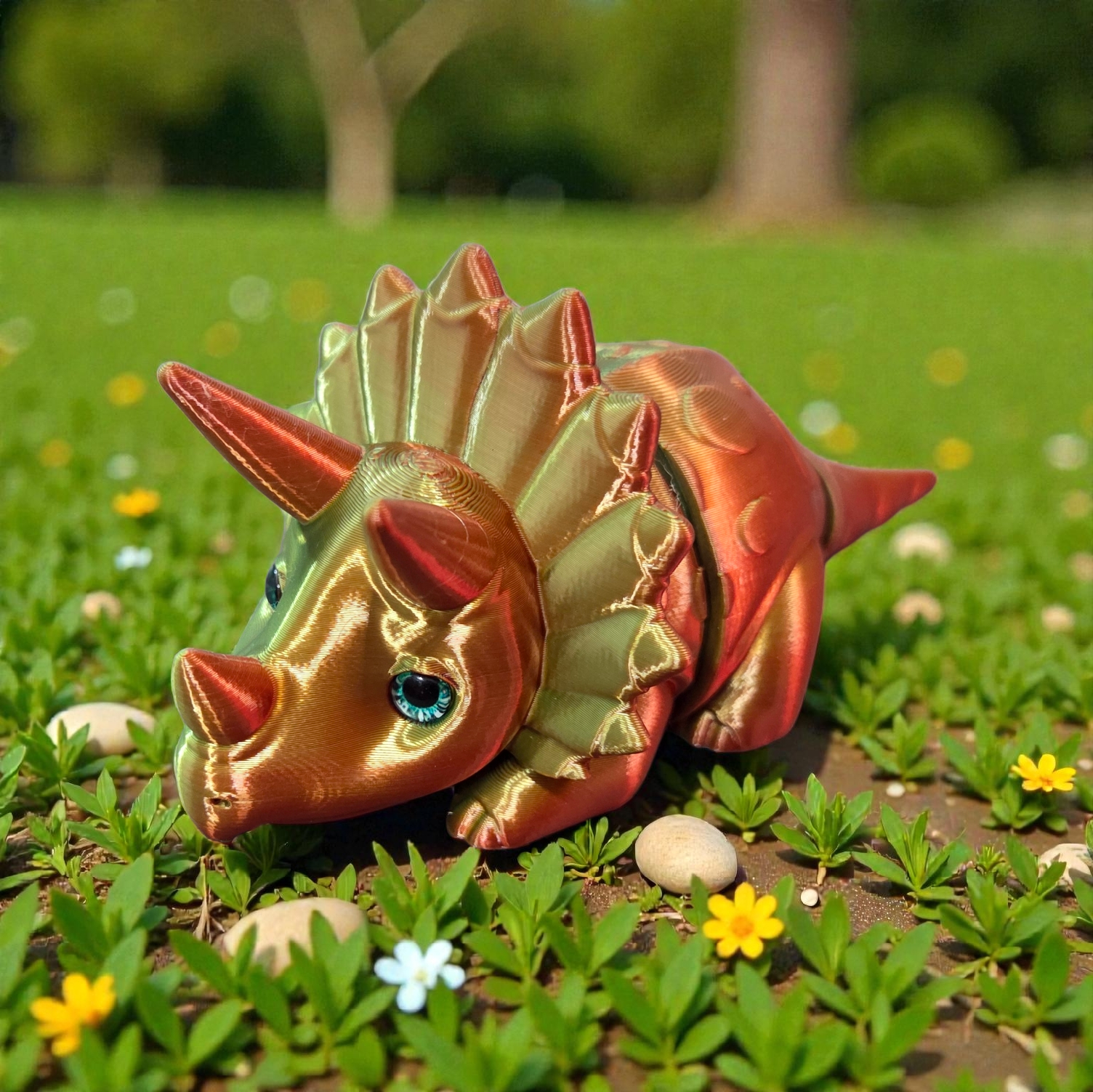 Articulated Triceratops - 6mm glass eye compatible