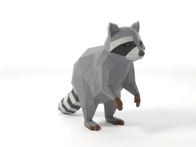 Bandit the Raccoon - Low Poly ZOO