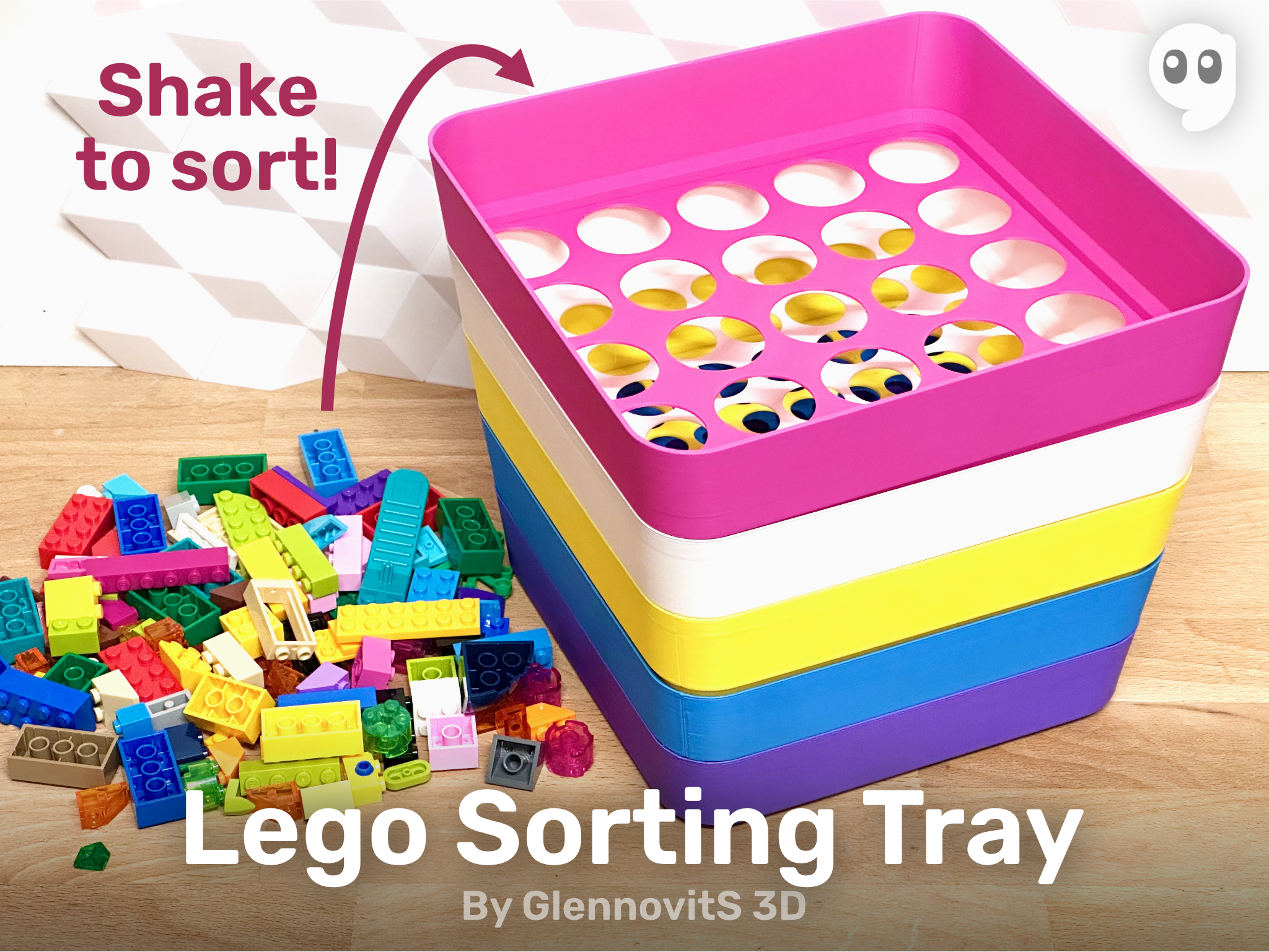 Lego Sorting Tray (stackable compact brick organizer)