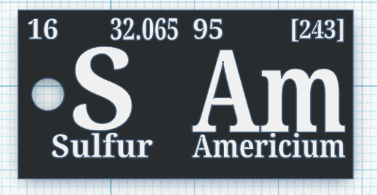 "Sam" Periodic Table Keychain