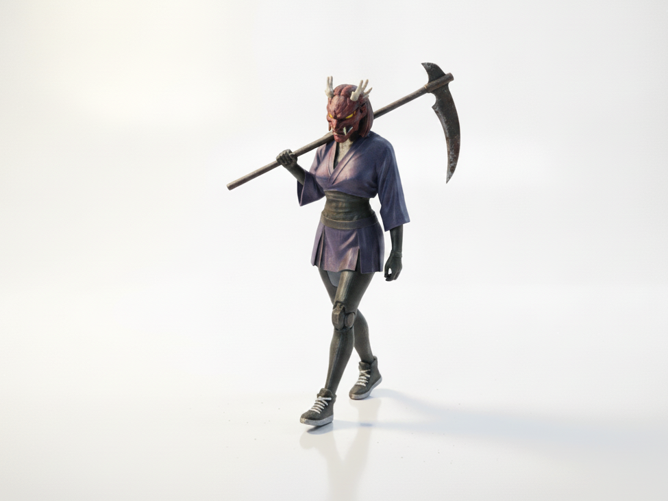 Samurai With Scythe Fantasy Warrior 3D Printable