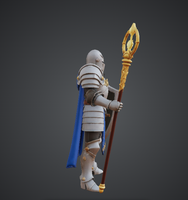 Holy Paladin Sun Knight – Radiant Shield & Staff — miniatura 2