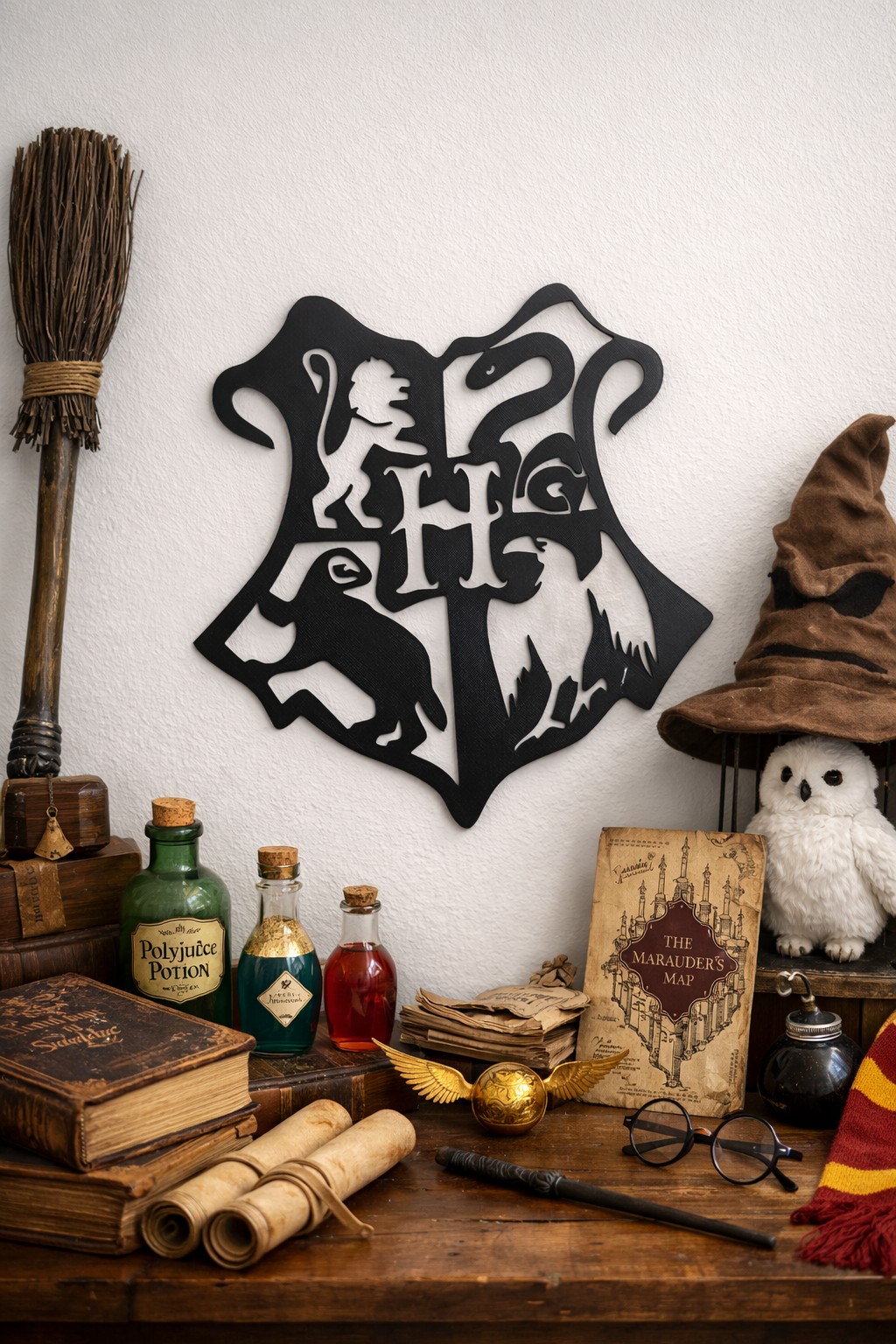 harry potter hogwarts emblem wall decoration