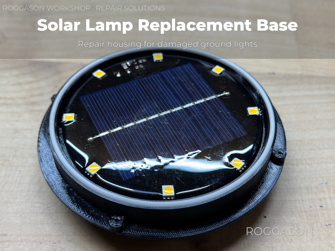 Solar Garden Light Repair System for Ø116 mm Lights | Base + 2 Spikes