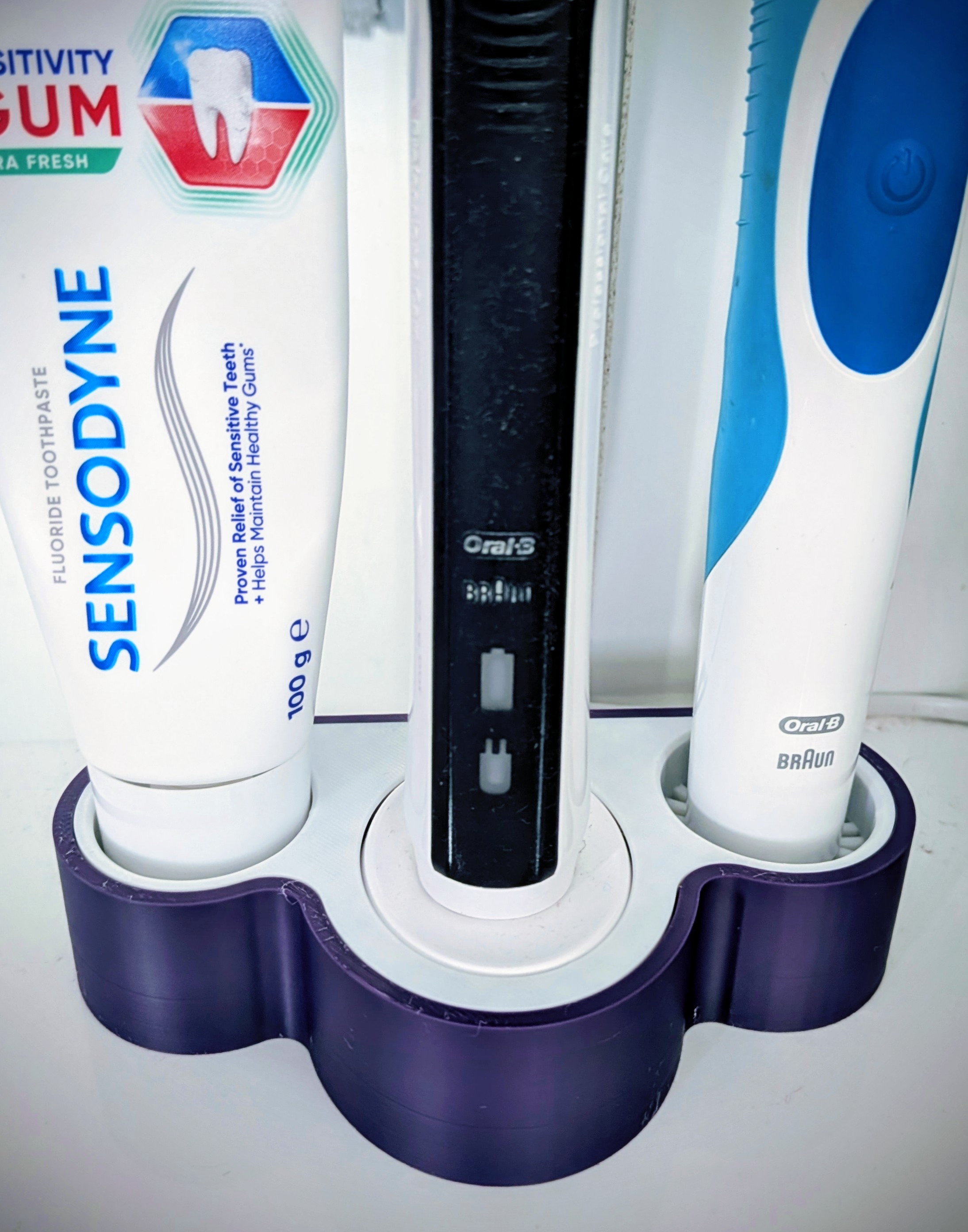 Oral B Double Brush Stand with Charger Holder and Toothpaste Stand