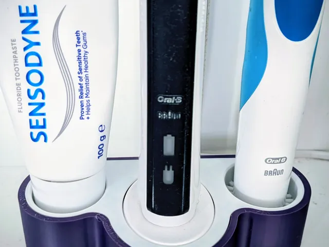 Oral B Double Brush Stand with Charger Holder and Toothpaste Stand