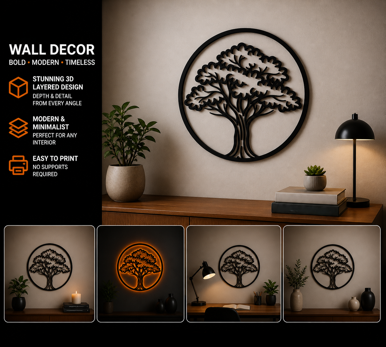 Universal tree wall decoration