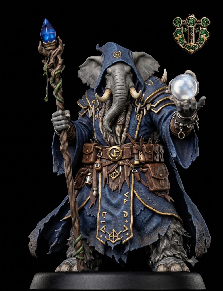 Miniatura 2 do modelo 3D Loxodon Wizard