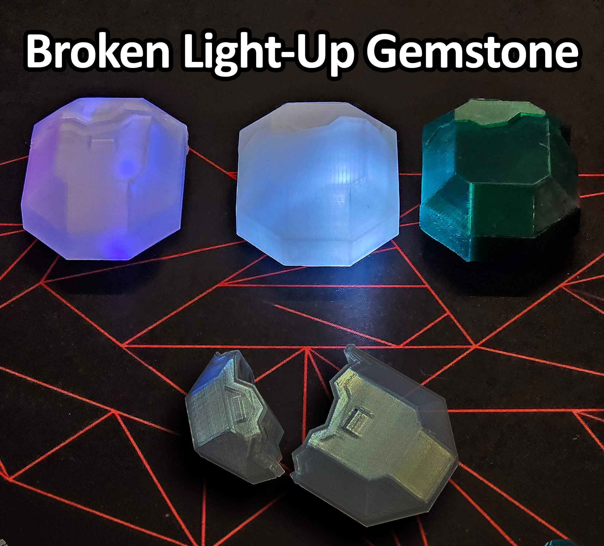 Broken Light-Up Emerald – Fantasy Prop for D&D and RPGs