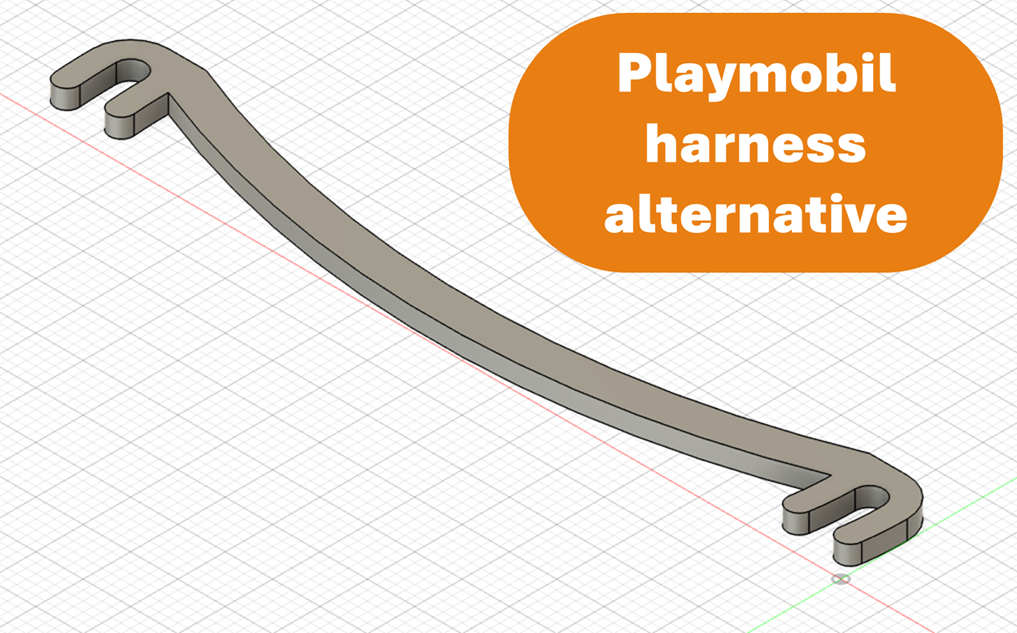 Playmobil harness alternative (Fusion 360 source INCLUDED)