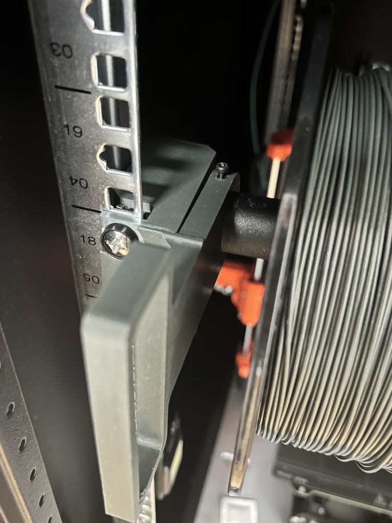 Server Rack 3D Printed Spool Mount Metal Bar 3D model by djk96