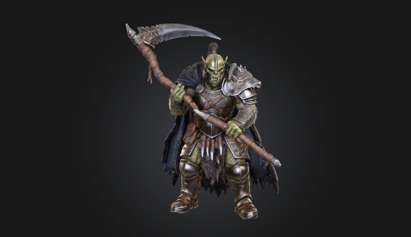 Warlord Orc Warrior STL – Armored Boss with Reaper Glaive | FDM + Resin Optimized