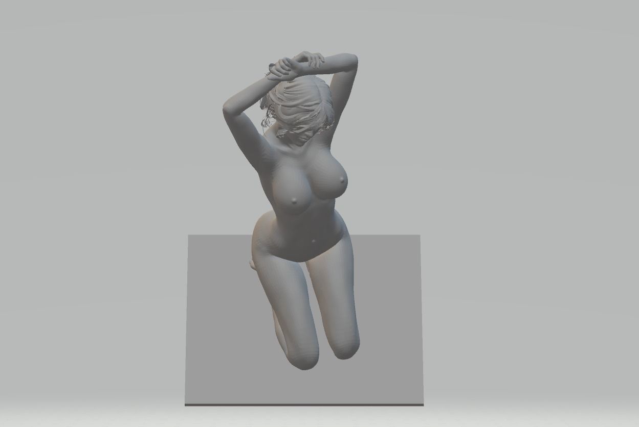 Kneeling Woman Statue – Artistic 3D Model
