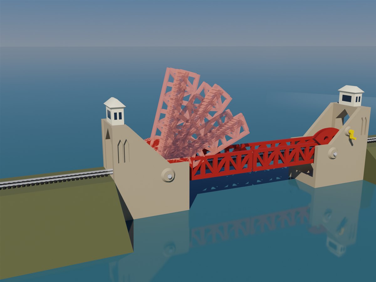 Working Bascule Lift Bridge N Scale 1:160 - Hand Crank, 2 Leaves — STL ...