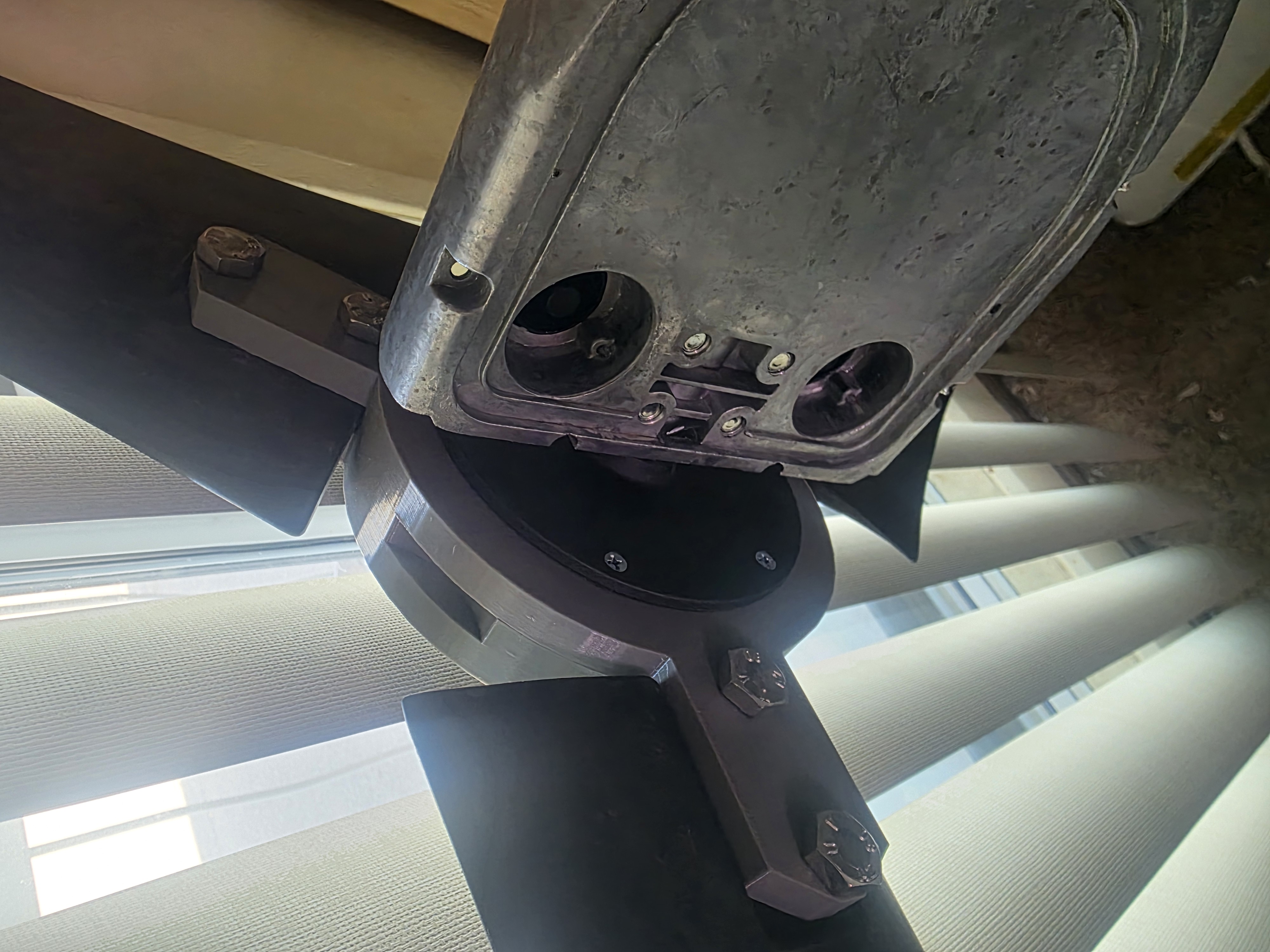 Hovermill, hoverboard motor windmill hub adapter.