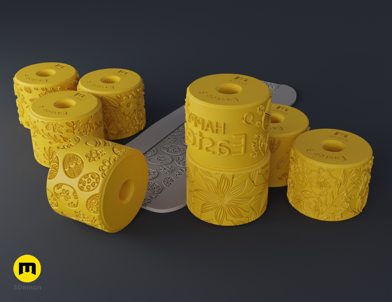 Miniatura 6 do modelo 3D Texture Rollers – Easter Patterns