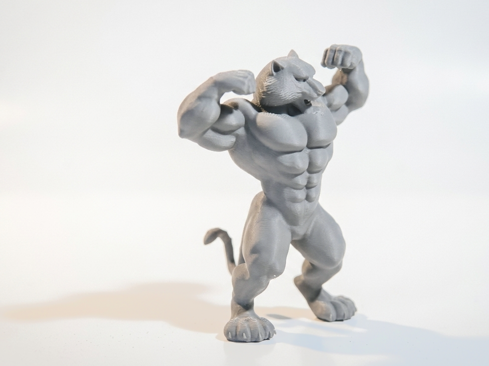 Buff Tiger Figurine Muscular Character 3D Printable