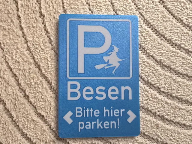 Parkplatz Schild Hexe Besen
