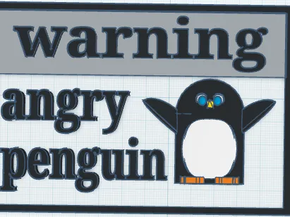 warning, Angry penguin