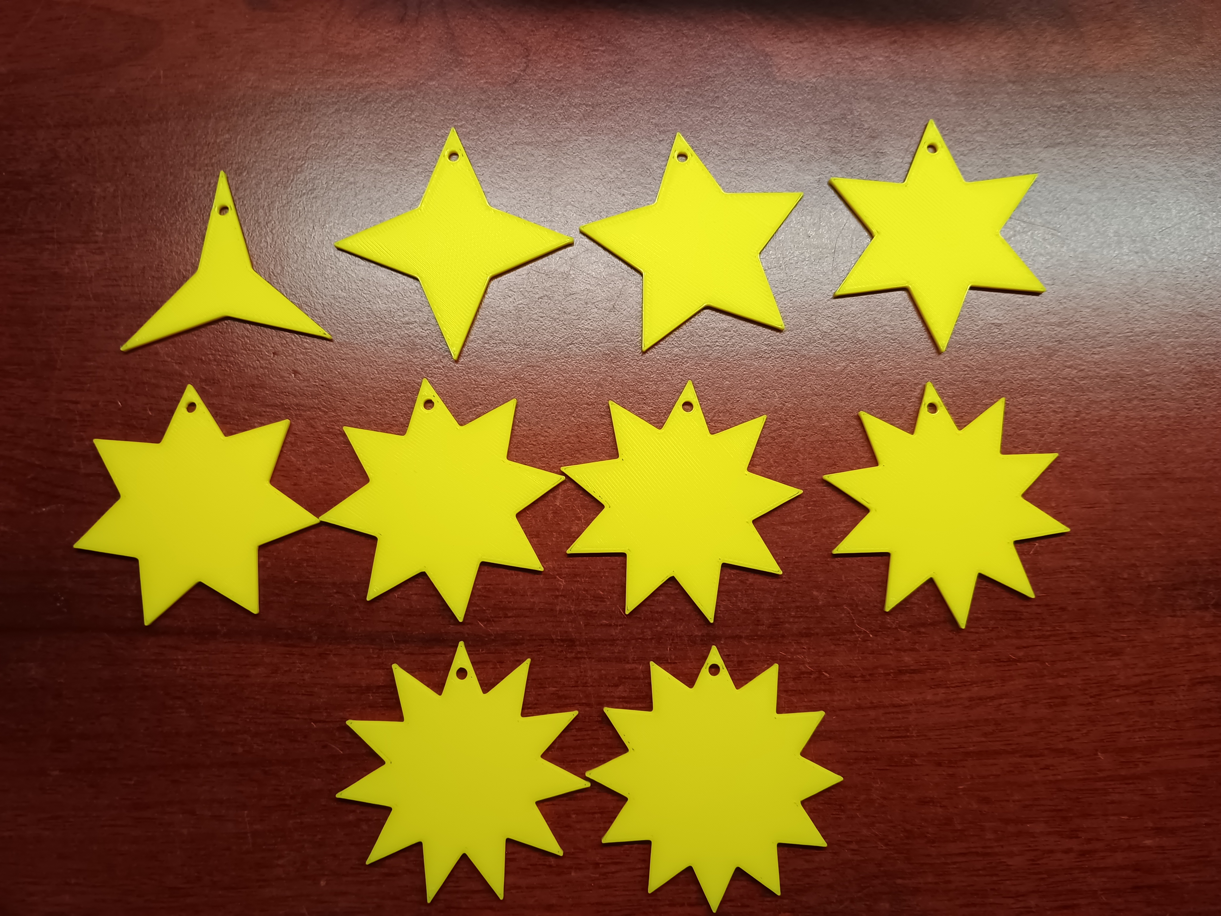 Small Unrounded Multi-Pointed Stars