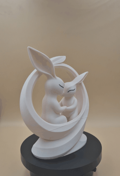 Easter Decoration with Two Bunnies – Spring 3D Decorative Model