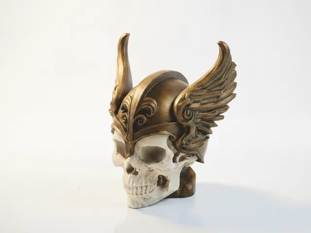 Thor Skull Winged Mythology Sculpture 3D Printable