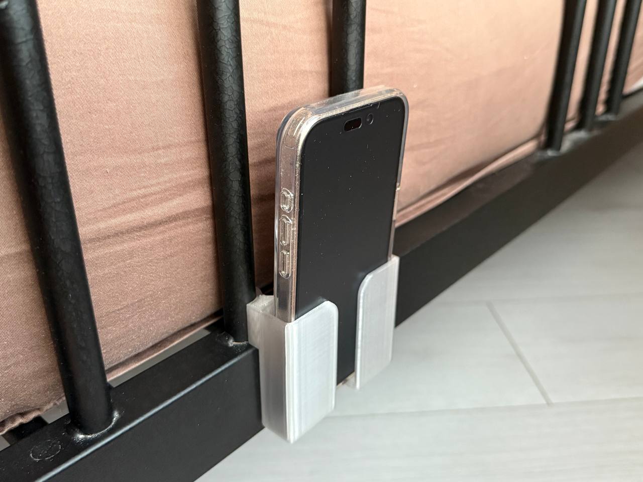 Ikea bed phone holder