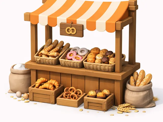 Low Poly Bakery Market Stall