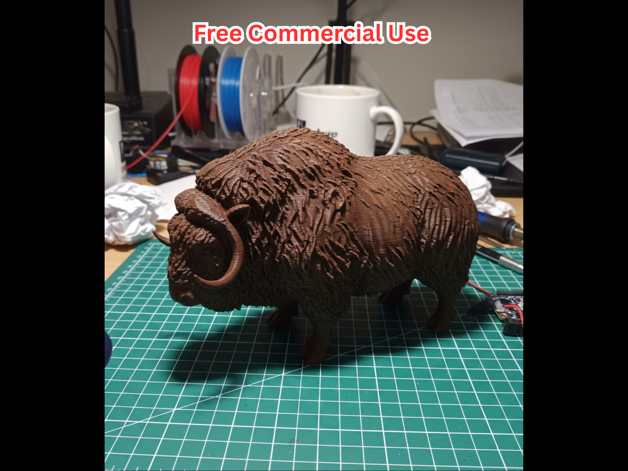 Semi-Realistic Musk Ox Statue