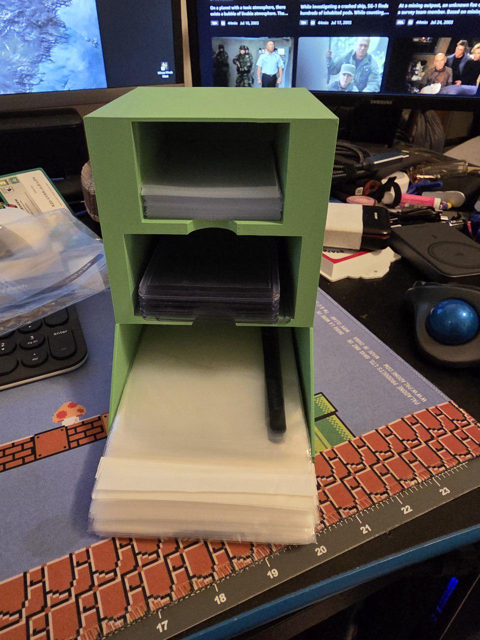 Poly bag dispenser for trading cards