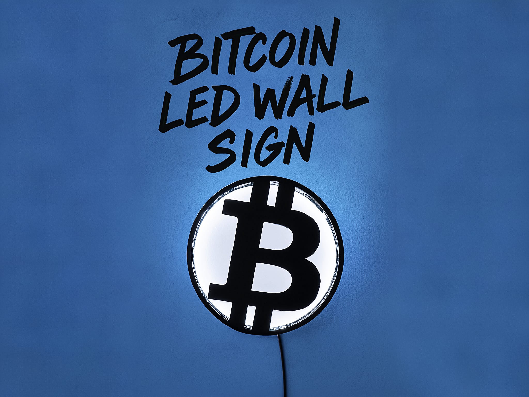 Bitcoin LED Wall Sign – 3D Printable Bitcoin Symbol with Cable Slot and Wall Mount (19cm Radius)