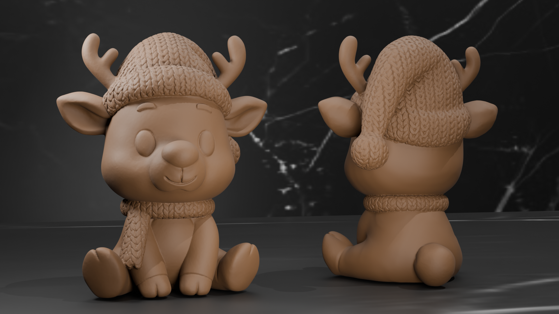 Winter Reindeer - Christmas Holiday Decoration - 4 Knitted Styles