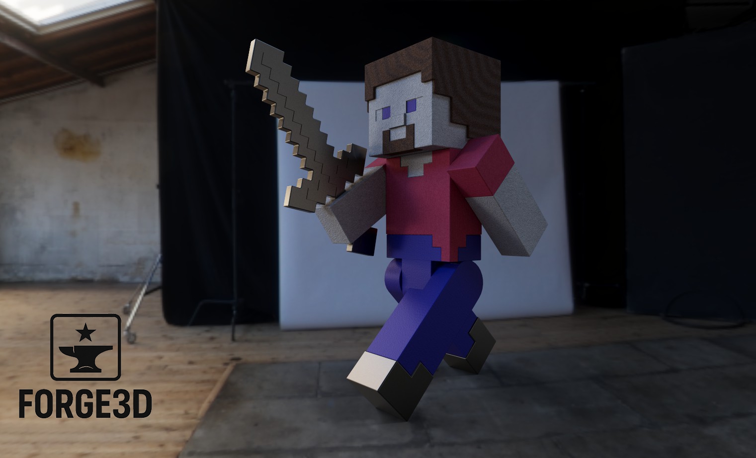 Minecraft Steve Keychain – 3D Printable Figure