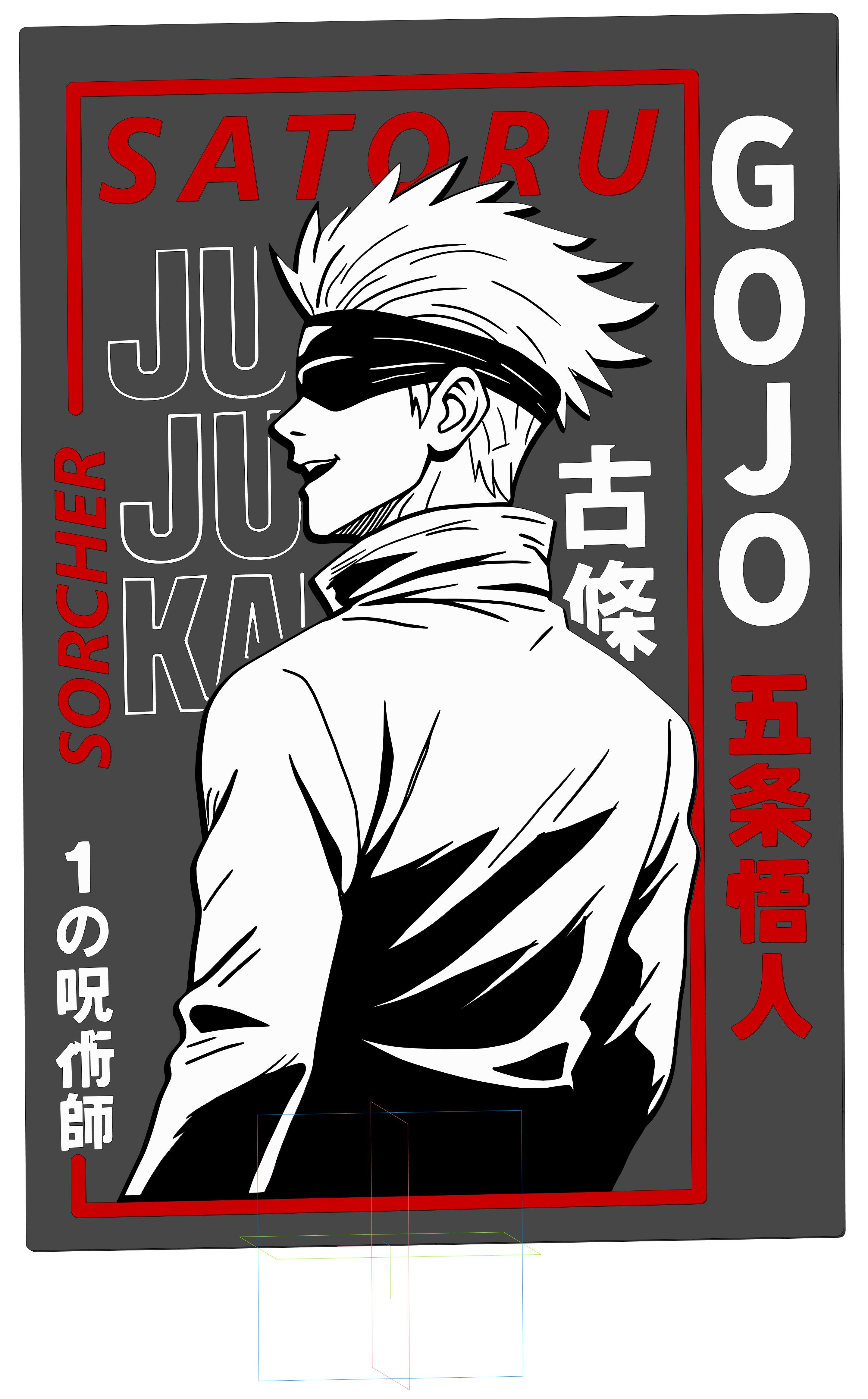 Gojo Satoru Layered Portrait — 3D Print & Laser Cut (Jujutsu Kaisen)