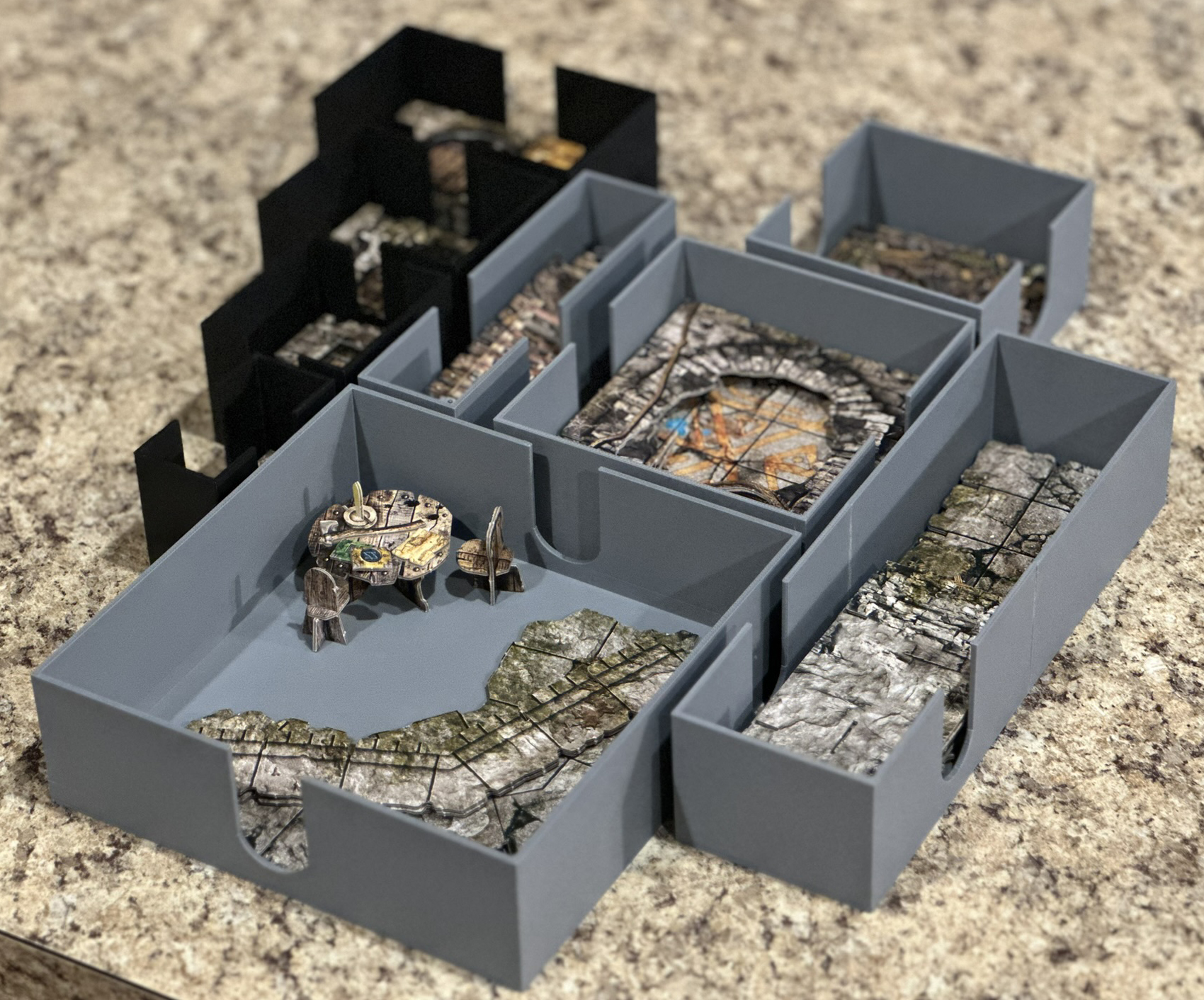 Maladum Organizing Box Inserts for Terrain Piece Organization - Compatible with Battle Systems Fantasy Dungeon Kit