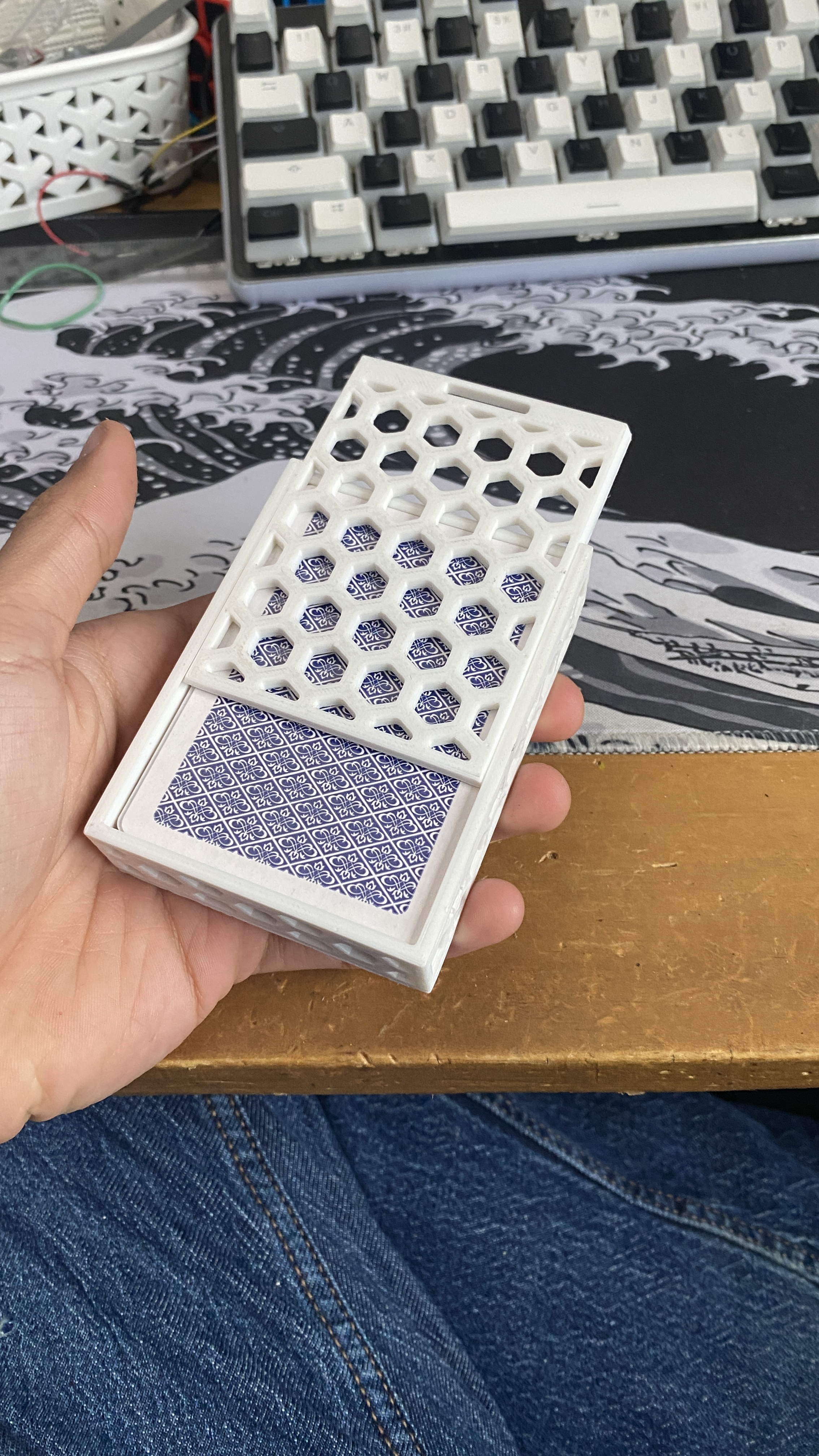 Hex Playing Card Box (IMRPOVED WITH LOCKING)