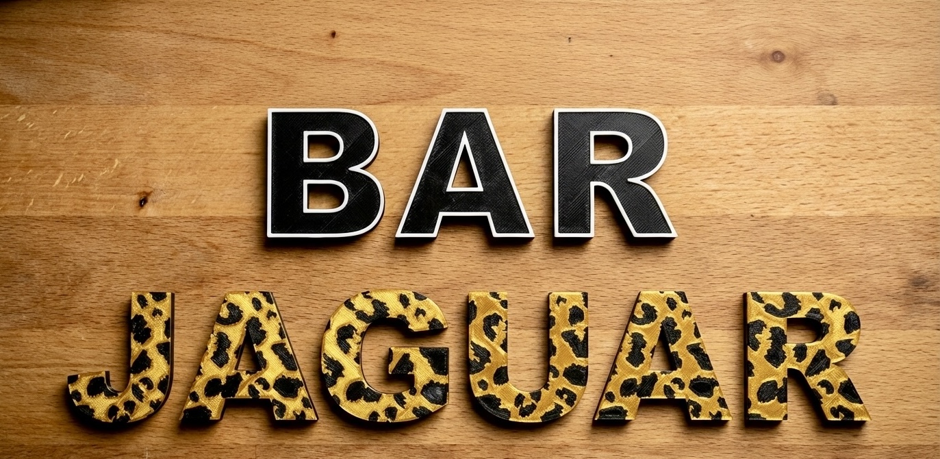 Jaguar Bar Letter Logo Print