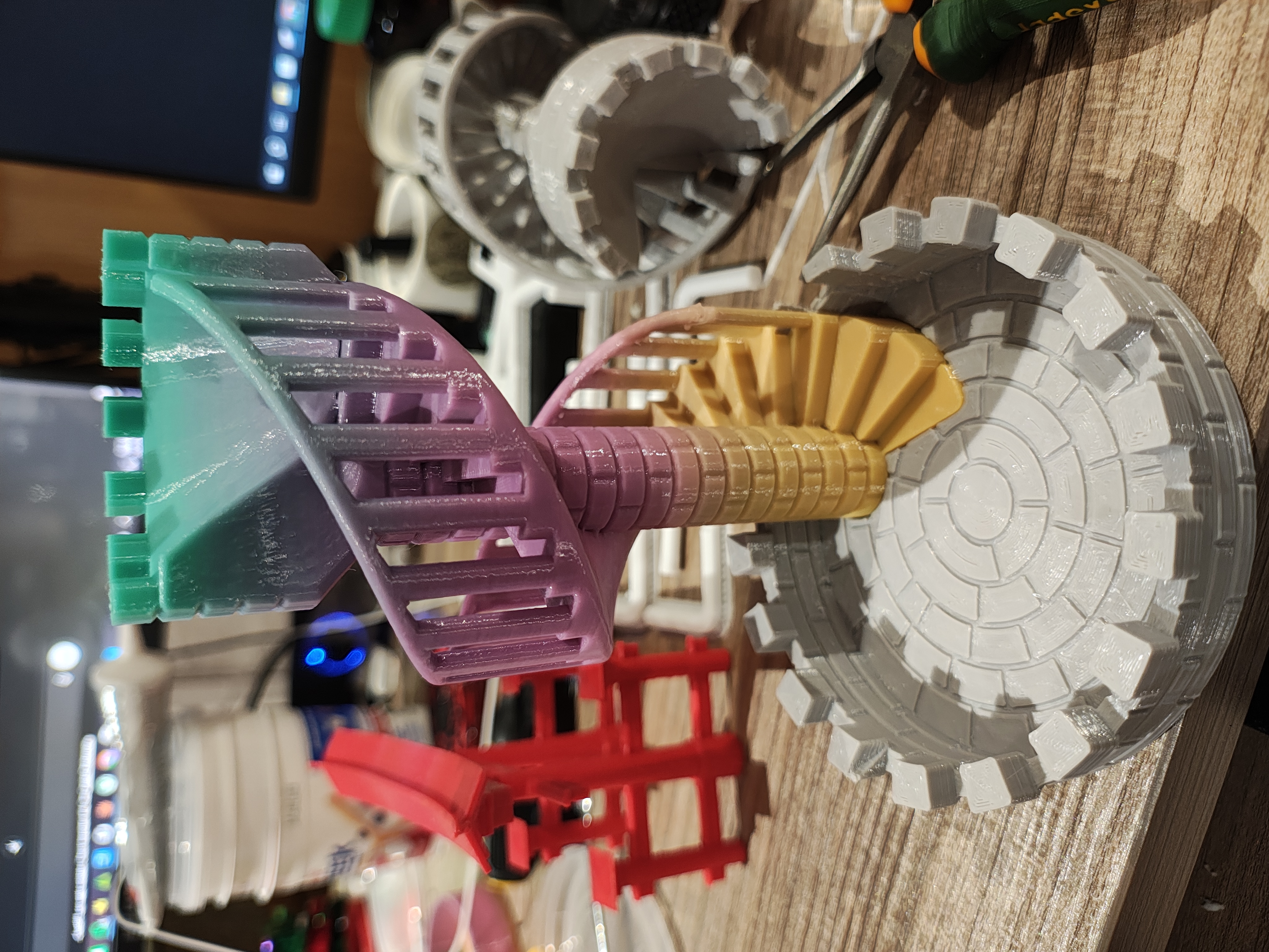 Castle stairs dice tower as 2 parts