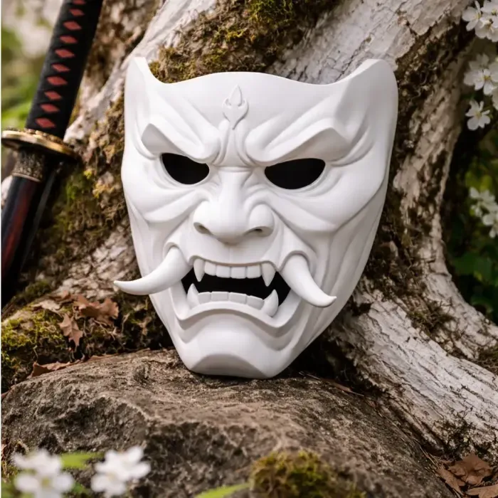 Oni Warrior Wall Mask – 3D Printed Display Piece by SirPrintzAlot