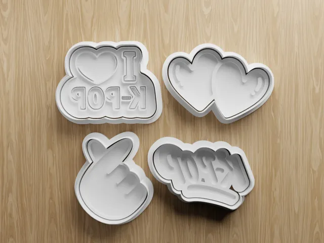 K-Pop Cookie Cutter STL Bundle | Finger Heart Balloon Logo Fondant Cutter Set | 3D Printable