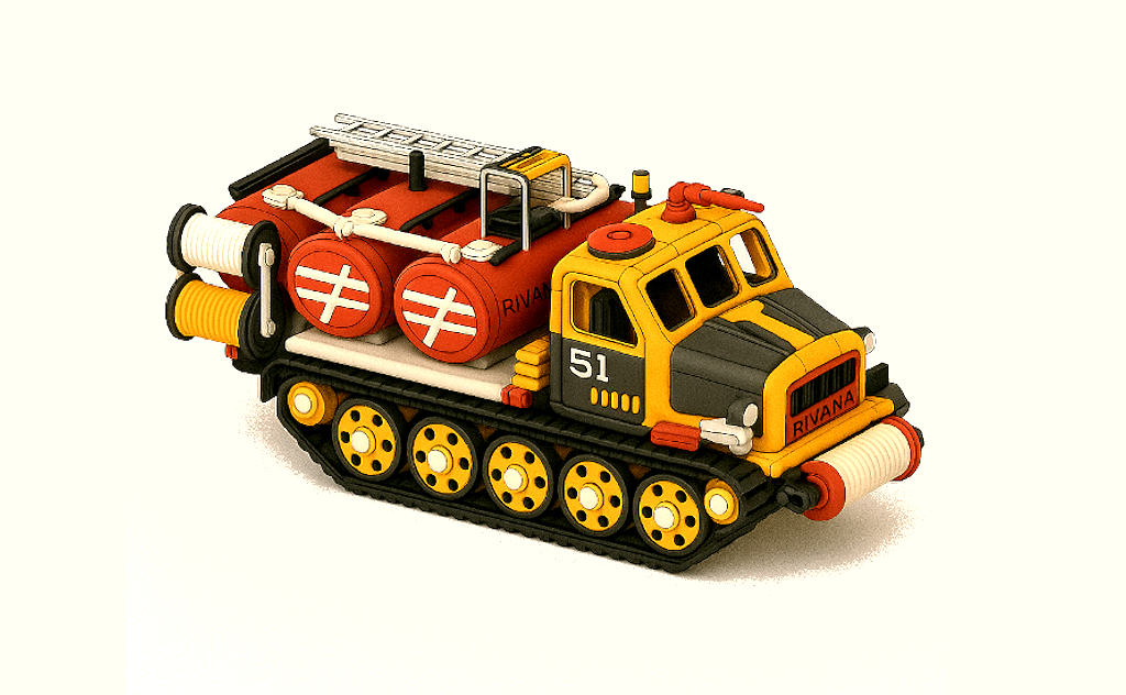 Yellow Artillery Tractor Fire Truck with Movements