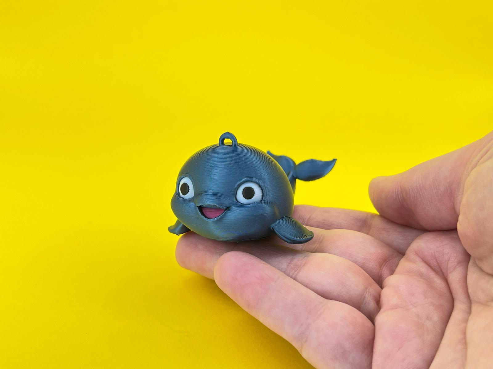 Baby whale keychain ornament