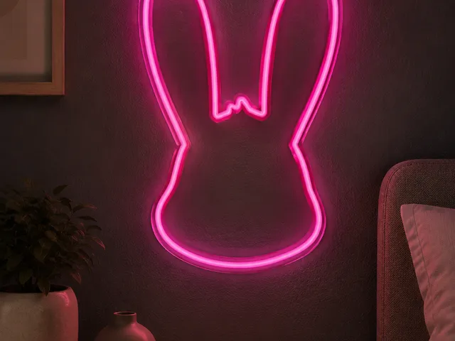 Rabbit Neon Sign 3D STL | LED Glow