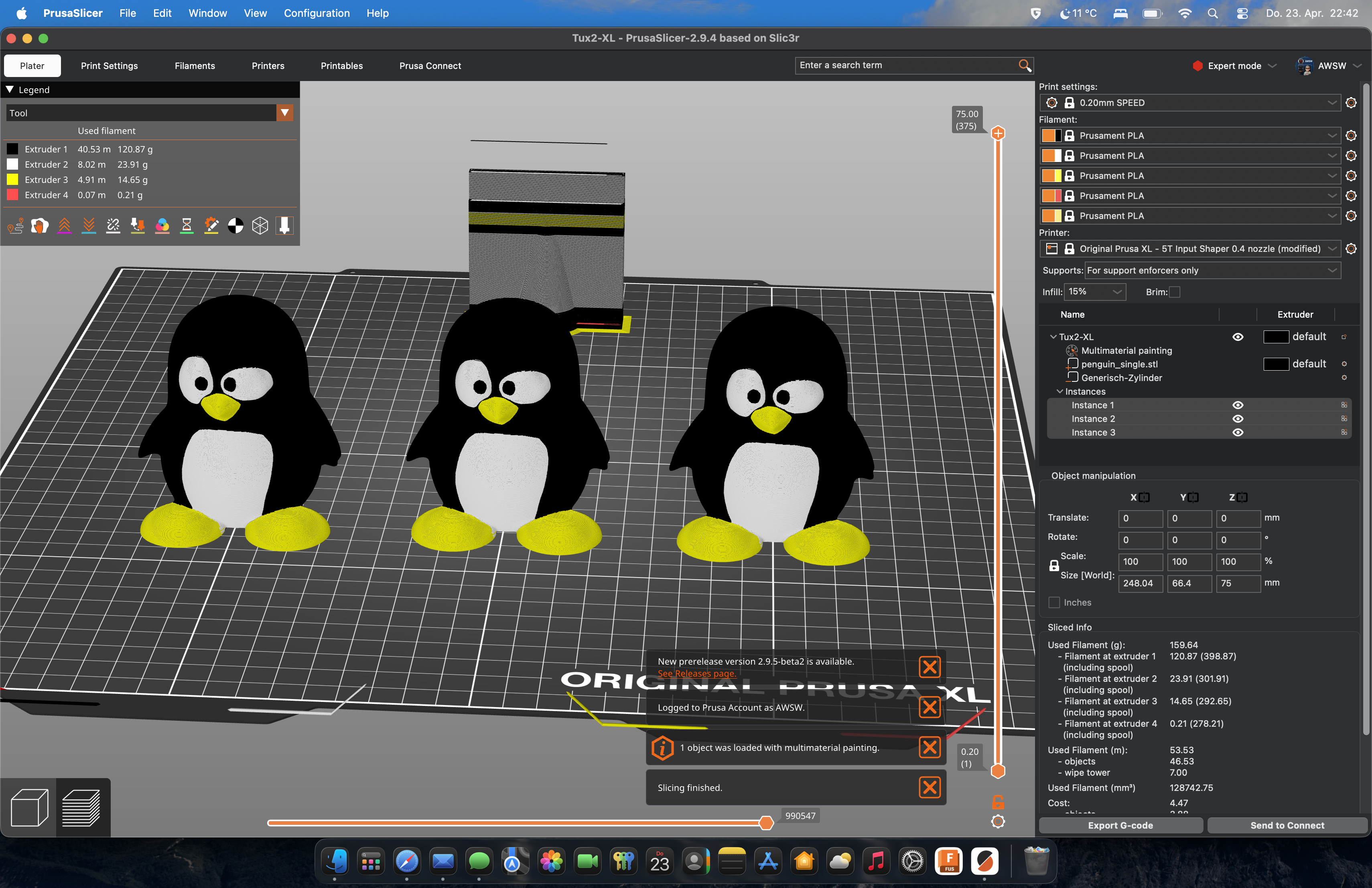 Linux Tux #2 painted models with customizable sign