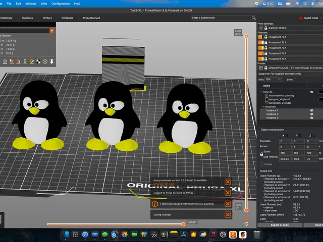 Linux Tux #2 painted models with customizable sign