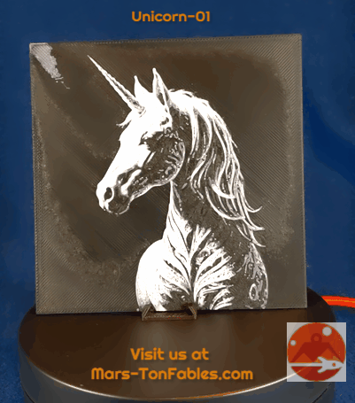 Black White Unicorn-01 Hueforge MTF