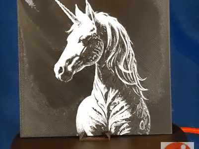 Black White Unicorn-01 Hueforge MTF